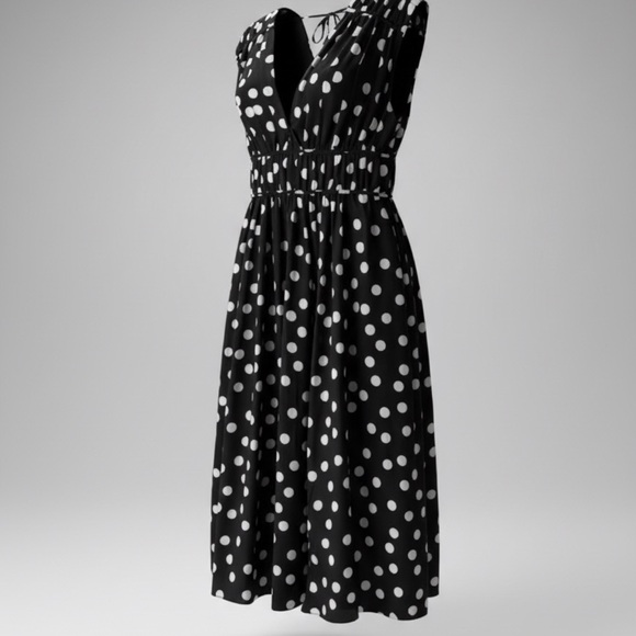 J. Crew Black and White Polka Dot Midi Dress - Picture 2 of 3